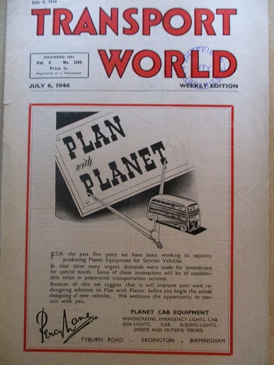 TRANSPORT WORLD weekly edition, July 6 1946 issue for sale. Original BRITISH publication from Tilley