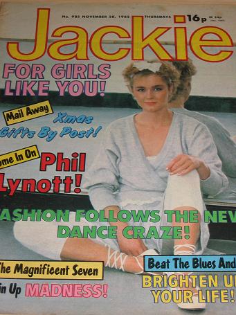 JACKIE magazine, November 20 1982 issue for sale. MADNESS, PHIL LYNOTT. Original British TEEN public