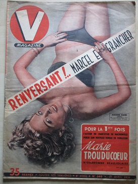 V MAGAZINE, 29 April 1951 issue for sale. JEANINE CAIRE. Original French publication from Tilley, Ch