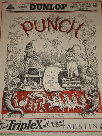 PUNCH magazine, January 12 1938 issue for sale. Original British publication from Tilleys, Chesterfi