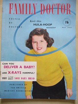 FAMILY DOCTOR magazine, May 1959 issue for sale. KNIT THIS HULA-HOOP SWEATER. Original British publi