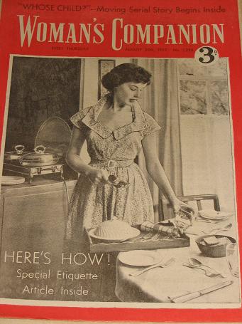 WOMANS COMPANION magazine, August 30 1952 issue for sale. Vintage womens publication. Classic images