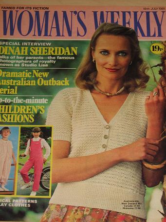 WOMANS WEEKLY magazine, 18 July 1981 issue for sale. KNITTING, FICTION, COOKERY, FASHION, HOME. Vint