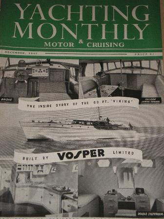 YACHTING MONTHLY and MOTOR CRUISING magazine, December 1947 issue for sale. Original British publica