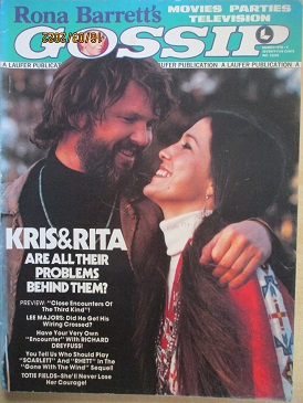 RONA BARRETT’S GOSSIP magazine, March 1978 issue for sale. KRIS KRISTOFFERSON, RITA COOLIDGE. Origin