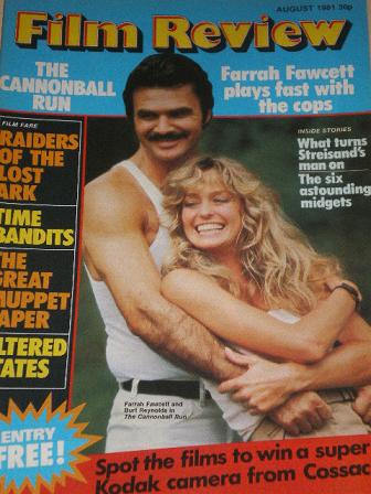 FILM REVIEW magazine, August 1981 issue for sale. FARRAH FAWCETT, BURT REYNOLDS. Original British pu