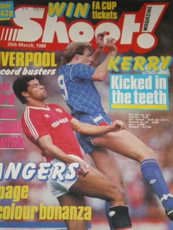 SHOOT magazine, 26 March 1988 issue for sale. Original British FOOTBALL publication from Tilley, Che