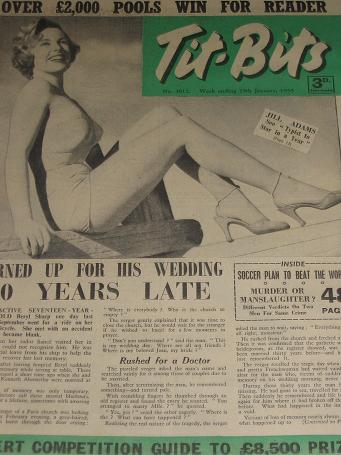 TITBITS magazine, 29 January 1955 issue for sale. JILL ADAMS. Vintage publication. Classic images of