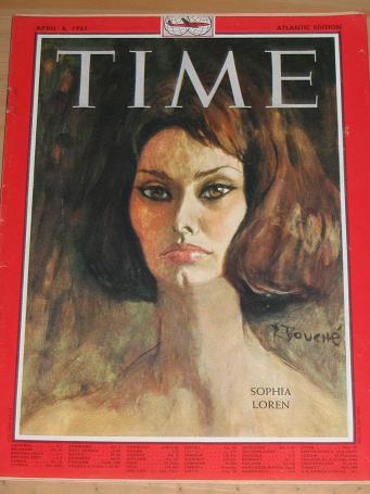 TIME MAGAZINE APRIL 6 1962 SOPHIA LOREN BACK ISSUE FOR SALE VINTAGE PUBLICATION PURE NOSTALGIA ARCHI