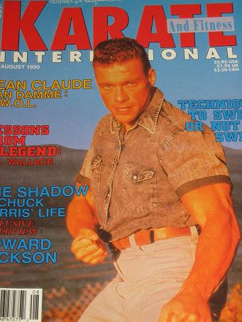 KARATE INTERNATIONAL magazine, August 1990 issue for sale. VAN DAME. Original gifts from Tilleys, Ch