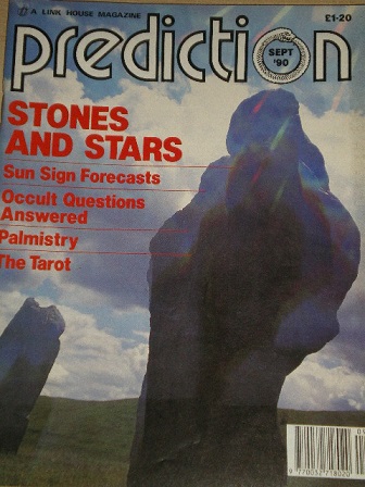 PREDICTION magazine, September 1990 issue for sale. OCCULT. Original British publication from Tilley