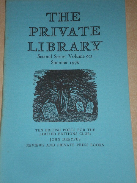 THE PRIVATE LIBRARY, Summer 1976 issue for sale.  Original BRITISH publication from Tilley, Chesterf