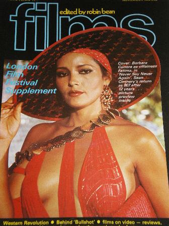 FILMS magazine, November 1983 issue for sale. BARBARA CARRERA. Original British publication from Til