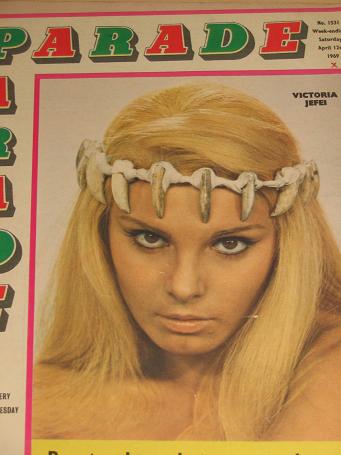 PARADE magazine, April 12 1969 issue for sale. Victoria Jefei. PIN-UPS, CARTOONS, STORIES publicatio
