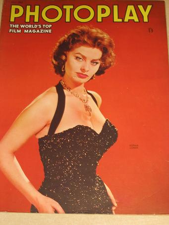 PHOTOPLAY magazine, May 1957 issue for sale. SOPHIA LOREN. Vintage BRITISH MOVIE, FILM publication. 