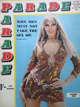 PARADE magazine, November 15 1969 issue for sale. SABINE SUN, GEORGIA WEST. Original British publica