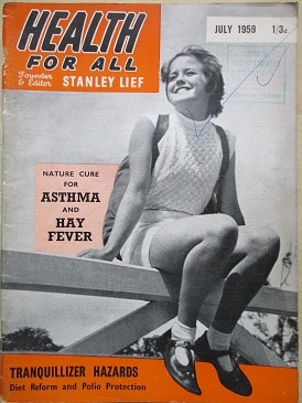 HEALTH FOR ALL magazine, July 1959 issue for sale. TRANQUILLIZER HAZARDS. Original British publicati