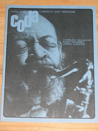 CODA JAZZ MAGAZINE APRIL 1976 BACK ISSUE FOR SALE VINTAGE CANADIAN JAZZ MUSIC PUBLICATION PURE NOSTA
