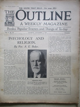 OUTLINE magazine, September 8 1928 issue for sale. A. E. BAKER, FRANK RUTTER. Original British publi