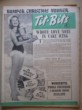 TIT-BITS magazine, 14 December 1957 issue for sale. SUSAN BEAUMONT, TREVOR ALLEN. Original British p