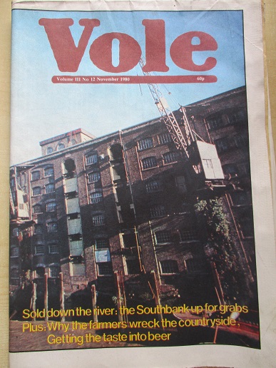 VOLE, November 1980 issue for sale. Original BRITISH ENVIRONMENTALIST MAGAZINE  from Tilley, Chester