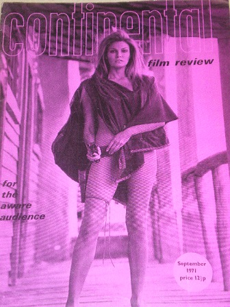 CONTINENTAL FILM REVIEW magazine, September 1971 issue for sale. RAQUEL WELCH. Original British FILM
