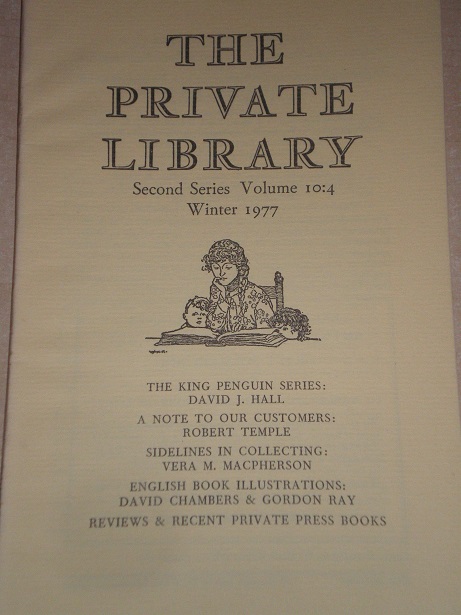 THE PRIVATE LIBRARY, Winter 1977 issue for sale.  Original BRITISH publication from Tilley, Chesterf