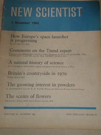 NEW SCIENTIST magazine, 7 November 1963 issue for sale. Original British publication from Tilley, Ch