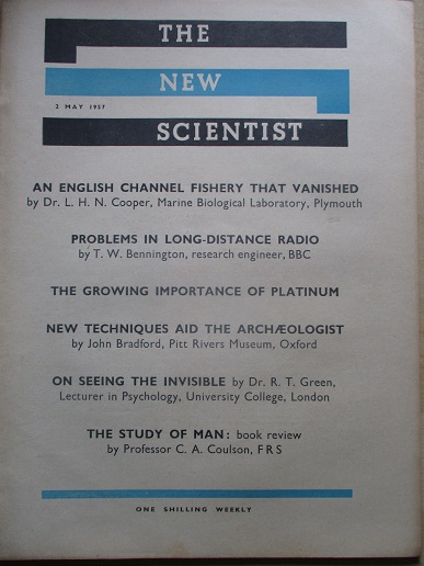 NEW SCIENTIST magazine, 2 May 1957 issue for sale. Original British publication from Tilley, Chester