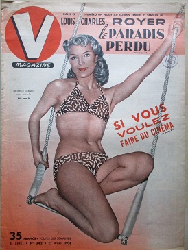 V MAGAZINE, 22 April 1951 issue for sale. MICHELLE GERARI. Original French publication from Tilley, 