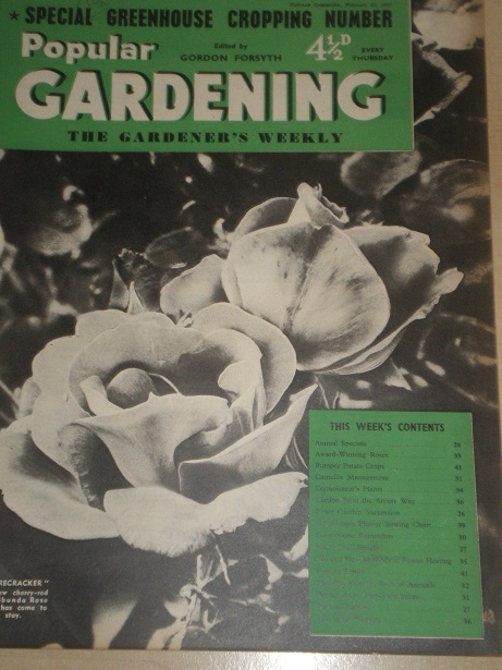POPULAR GARDENING magazine, February 23 1957 issue for sale. Original BRITISH publication from Tille