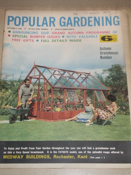 POPULAR GARDENING magazine, September 5 1964 issue for sale. Original BRITISH publication from Tille