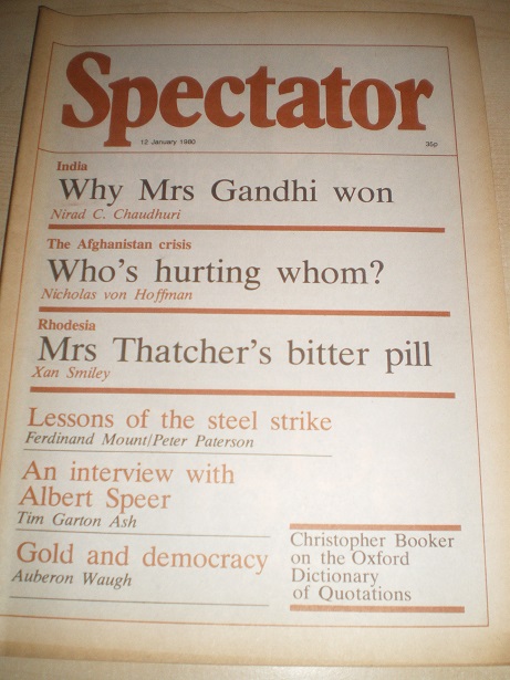 SPECTATOR magazine, 12 January 1980 issue for sale. AUBERON WAUGH, THATCHER. Original British POLITI