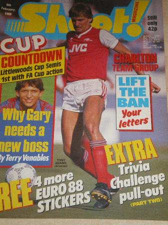 SHOOT magazine, 6 February 1988 issue for sale. Original British FOOTBALL publication from Tilley, C