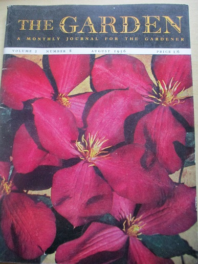 THE GARDEN magazine, August 1956 issue for sale. Original British publication from Tilley, Chesterfi