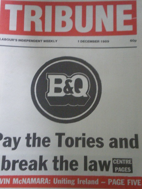 TRIBUNE magazine, 1 December 1989 issue for sale. Original BRITISH POLITICAL publication from Tilley