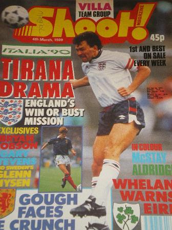 SHOOT magazine, 4 March 1989 issue for sale. Original British FOOTBALL publication from Tilley, Ches
