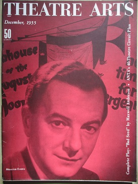 THEATRE ARTS magazine, December 1955 issue for sale. MAURICE EVANS, HEDY CLARK, MAURICE ZOLOTOW. Ori