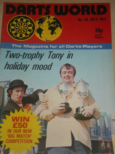 DARTS WORLD magazine, July 1977 issue for sale. Original UK publication from Tilley, Chesterfield, D