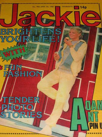 JACKIE magazine, April 25 1981 issue for sale. ADAM ANT. Original British TEEN publication from Till
