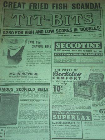 TIT-BITS magazine, April 25 1936 issue for sale. FRANCIS H. SIBSON, F. W. THOMAS, WILLIAM FREEMAN, R