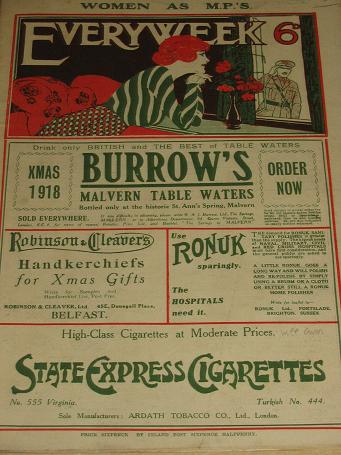 EVERYWEEK magazine, November 28 1918 issue for sale. WILL OWEN, DAVID WILSON, G. K. CHESTERTON. Orig