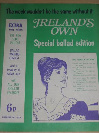 IRELANDS OWN magazine, August 24 1973 issue for sale. Vintage publication. Classic images of the twe