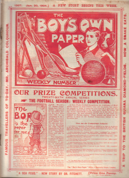 BOYS OWN PAPER JAN 30 1904  LUFFMANN P.V.B. ANTIQUE MAGAZINE STORIES