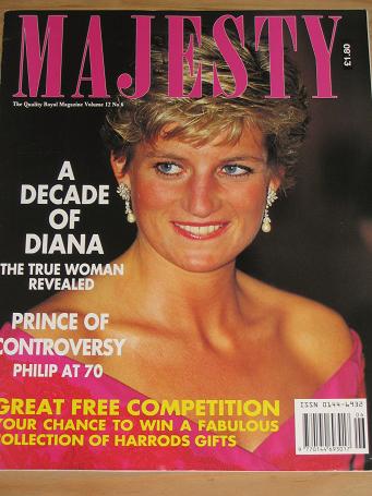 PRINCESS DIANA JUNE 1991 ISSUE MAJESTY MAGAZINE FOR SALE BRITISH ROYALTY PURE NOSTALGIA ARCHIVES CLA