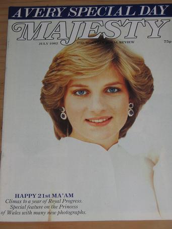 PRINCESS DIANA JULY 1982 ISSUE MAJESTY MAGAZINE FOR SALE BRITISH ROYALTY PURE NOSTALGIA ARCHIVES CLA