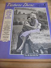 PICTURE SHOW MAGAZINE APRIL 5 1958 VIRGINIA McKENNA ALAIN SAURY VINTAGE FILM STAR MOVIE PUBLICATION 