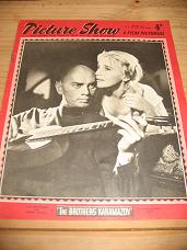 PICTURE SHOW MAGAZINE JULY 26 1958 YUL BRYNER MARIA SCHELL VINTAGE FILM STAR MOVIE PUBLICATION FOR S