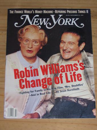 NEW YORK MAG NOV 22 1993 ROBIN WILLIAMS BLOOMBERG VINTAGE PUBLICATION FOR SALE PURE NOSTALGIA ARCHIV