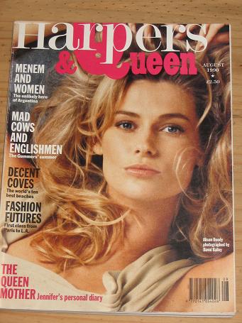 HARPERS AND QUEEN MAG AUG 1990 ALISON DOODY BAILEY VINTAGE FASHION LIFESTYLE 